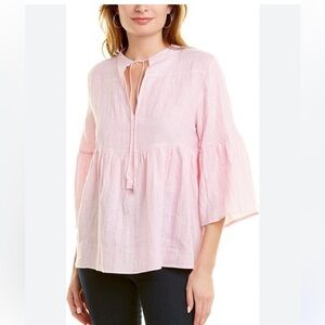 Tuckernuck Pomegranate pink Tiered Linen
Peasant Blouse size S